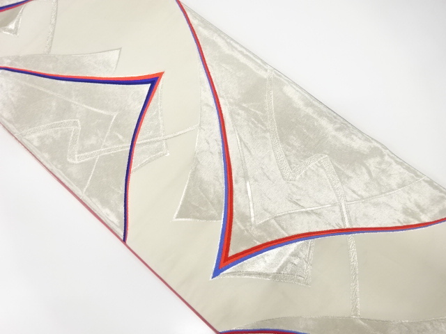 JAPANESE KIMONO / ANTIQUE FUKURO OBI / SILK / WOVEN SCATTERED NORI PATTERN